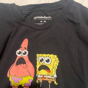 Nickelodeon Black T-Shirt with SpongeBob & Patrick